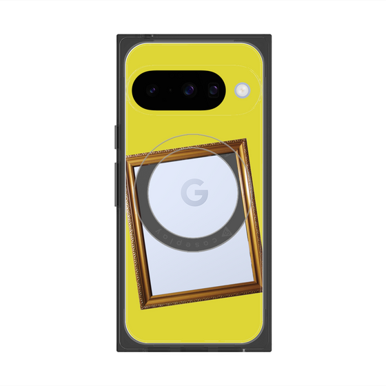 プレミアムスクエアケース with Pixelsnap［ Photo Frame - Yellow ］