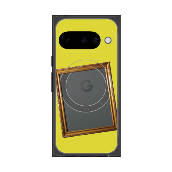 プレミアムスクエアケース with Pixelsnap［ Photo Frame - Yellow ］