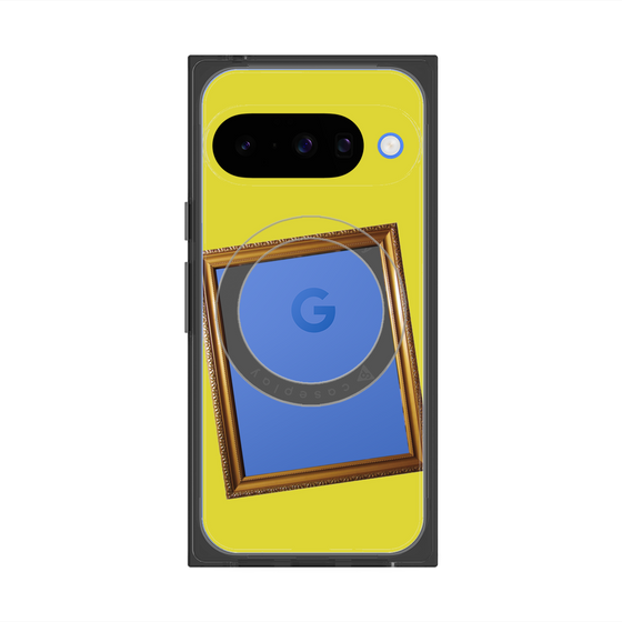 プレミアムスクエアケース with Pixelsnap［ Photo Frame - Yellow ］