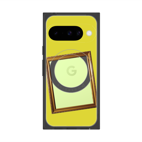 プレミアムスクエアケース with Pixelsnap［ Photo Frame - Yellow ］