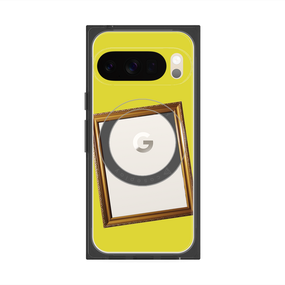 プレミアムスクエアケース with Pixelsnap［ Photo Frame - Yellow ］