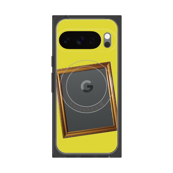 プレミアムスクエアケース with Pixelsnap［ Photo Frame - Yellow ］