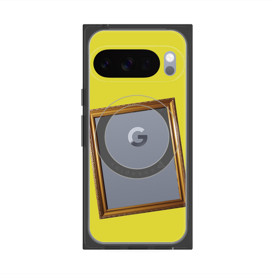 プレミアムスクエアケース with Pixelsnap［ Photo Frame - Yellow ］