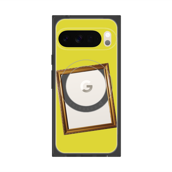 プレミアムスクエアケース with Pixelsnap［ Photo Frame - Yellow ］