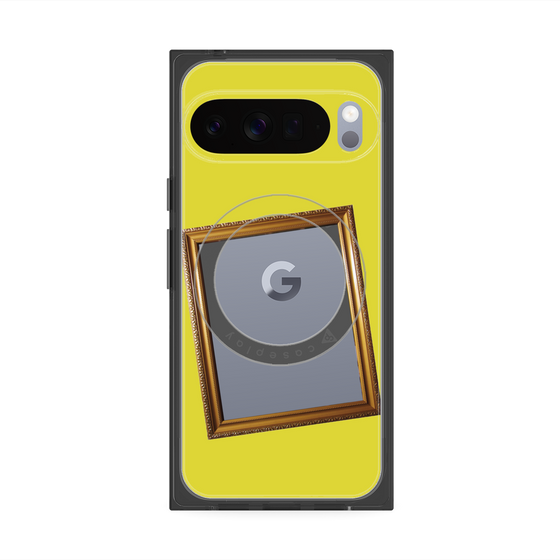 プレミアムスクエアケース with Pixelsnap［ Photo Frame - Yellow ］