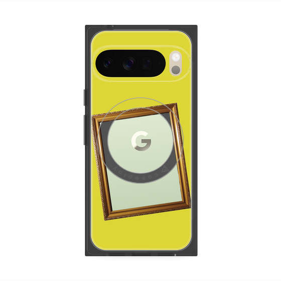 プレミアムスクエアケース with Pixelsnap［ Photo Frame - Yellow ］