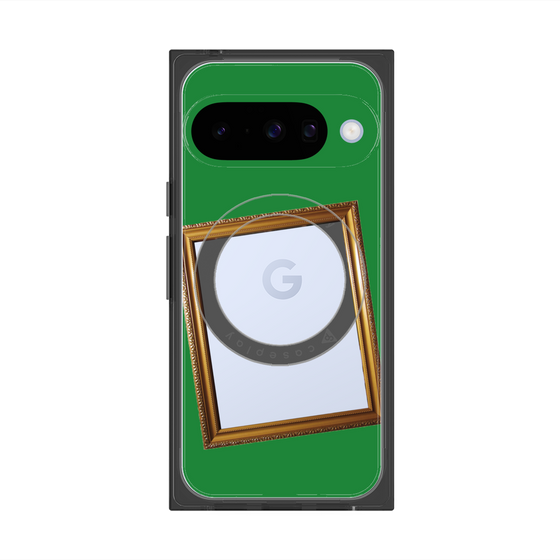 プレミアムスクエアケース with Pixelsnap［ Photo Frame - Green ］