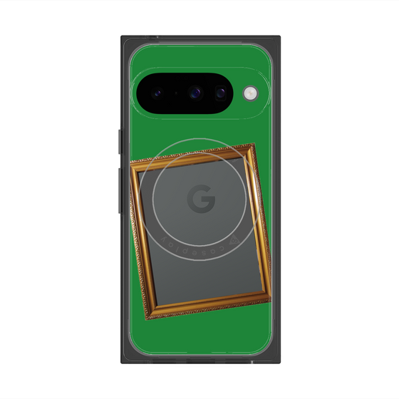 プレミアムスクエアケース with Pixelsnap［ Photo Frame - Green ］