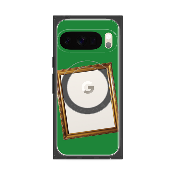 プレミアムスクエアケース with Pixelsnap［ Photo Frame - Green ］