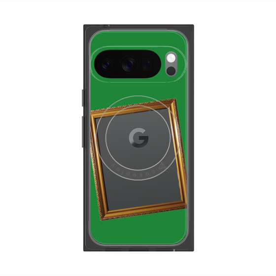 プレミアムスクエアケース with Pixelsnap［ Photo Frame - Green ］