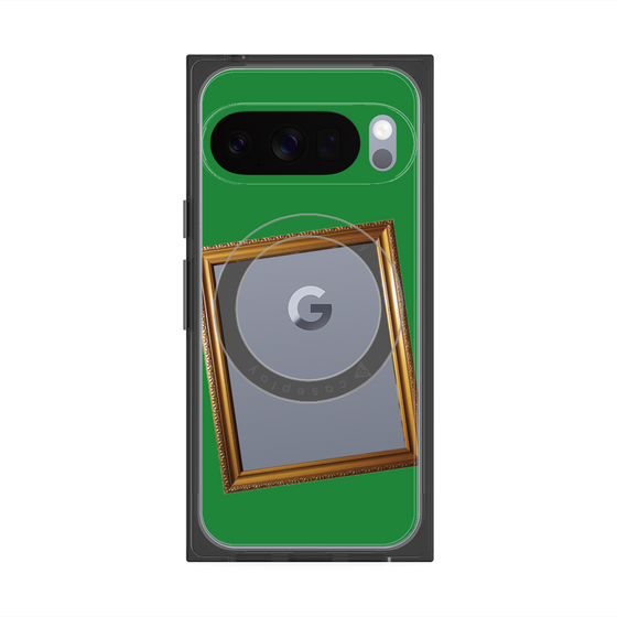 プレミアムスクエアケース with Pixelsnap［ Photo Frame - Green ］