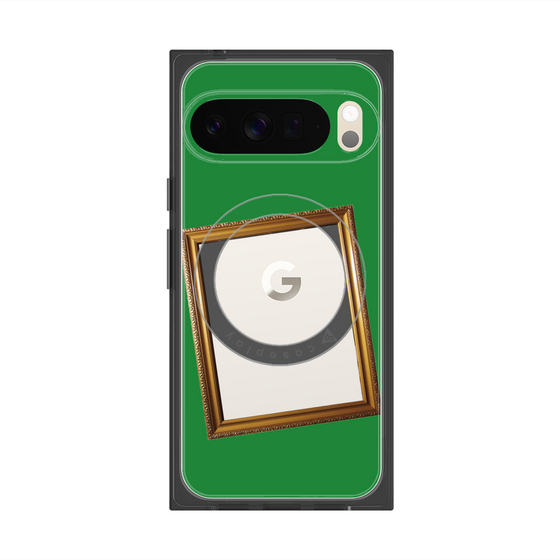 プレミアムスクエアケース with Pixelsnap［ Photo Frame - Green ］