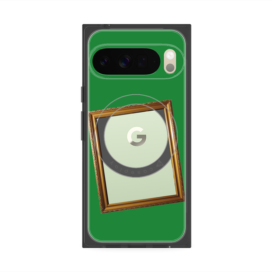 プレミアムスクエアケース with Pixelsnap［ Photo Frame - Green ］