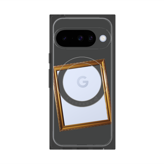 プレミアムスクエアケース with Pixelsnap［ Photo Frame - Gray ］
