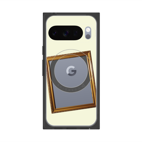 プレミアムスクエアケース with Pixelsnap［ Photo Frame - Ivory ］