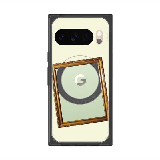 プレミアムスクエアケース with Pixelsnap［ Photo Frame - Ivory ］