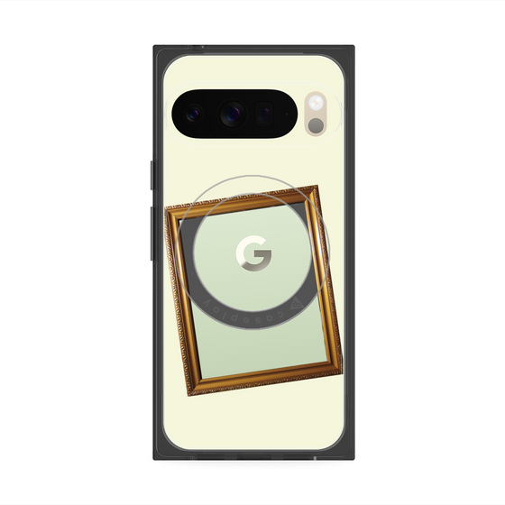 プレミアムスクエアケース with Pixelsnap［ Photo Frame - Ivory ］