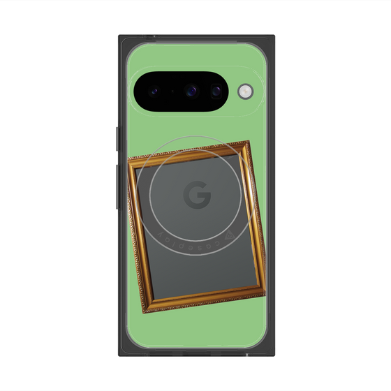 プレミアムスクエアケース with Pixelsnap［ Photo Frame - Light Green ］