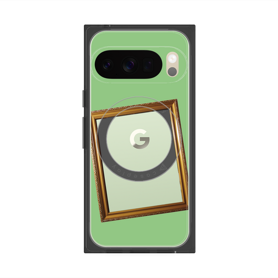 プレミアムスクエアケース with Pixelsnap［ Photo Frame - Light Green ］