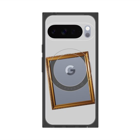 プレミアムスクエアケース with Pixelsnap［ Photo Frame - Light Gray ］