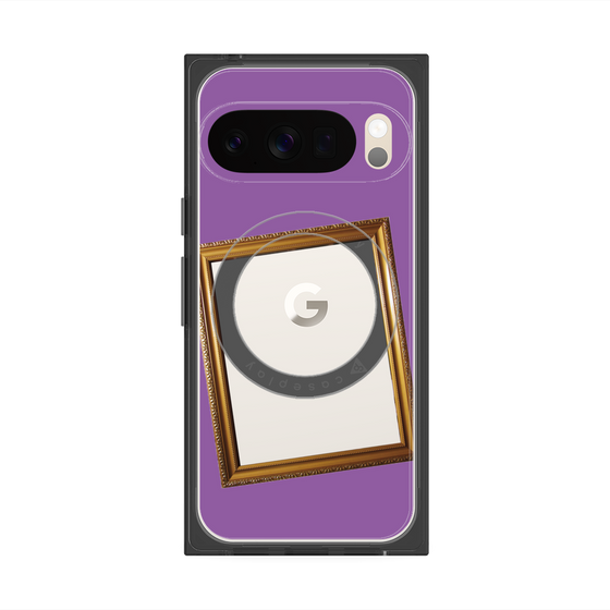 プレミアムスクエアケース with Pixelsnap［ Photo Frame - Purple ］