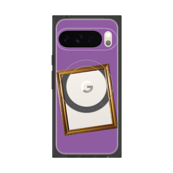 プレミアムスクエアケース with Pixelsnap［ Photo Frame - Purple ］