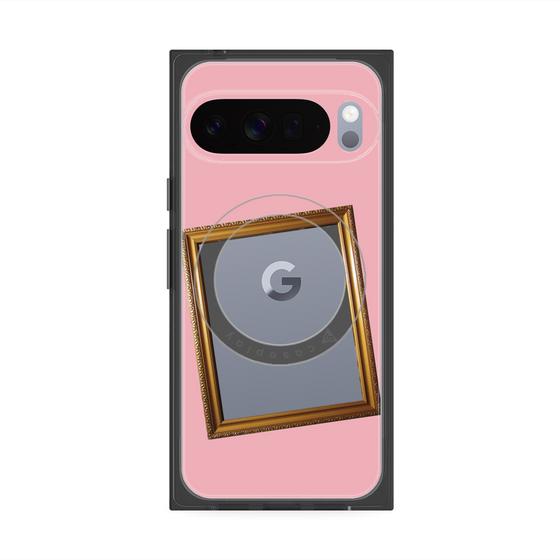 プレミアムスクエアケース with Pixelsnap［ Photo Frame - Pink ］
