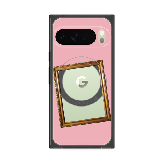 プレミアムスクエアケース with Pixelsnap［ Photo Frame - Pink ］