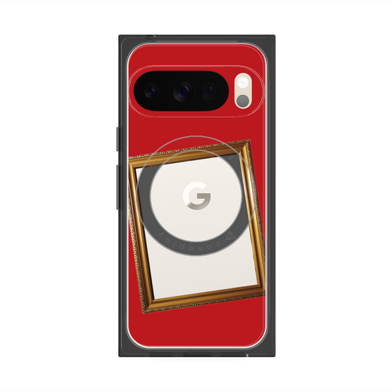 プレミアムスクエアケース with Pixelsnap［ Photo Frame - Red ］