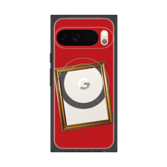 プレミアムスクエアケース with Pixelsnap［ Photo Frame - Red ］