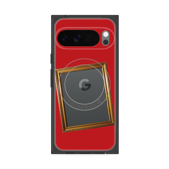 プレミアムスクエアケース with Pixelsnap［ Photo Frame - Red ］