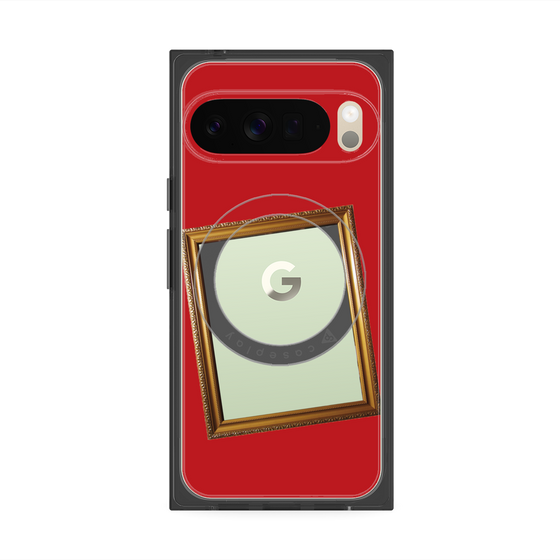 プレミアムスクエアケース with Pixelsnap［ Photo Frame - Red ］