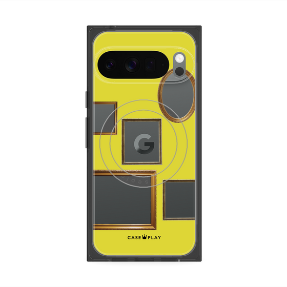 プレミアムスクエアケース with Pixelsnap［ Photo Frames - Yellow ］