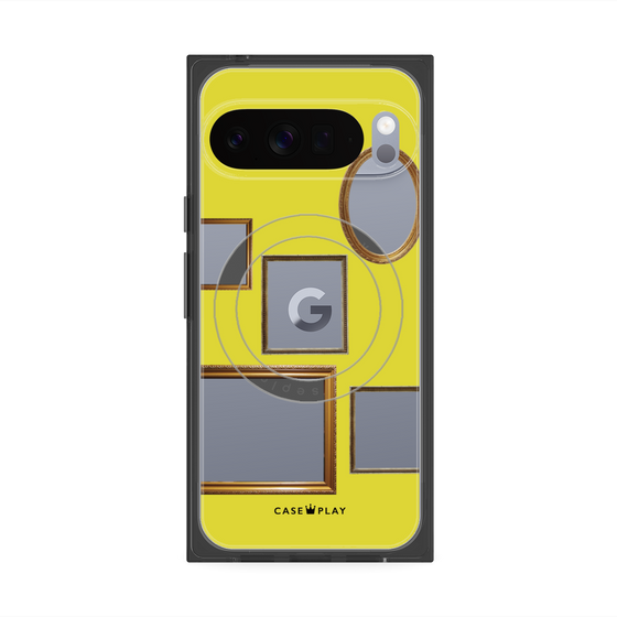 プレミアムスクエアケース with Pixelsnap［ Photo Frames - Yellow ］