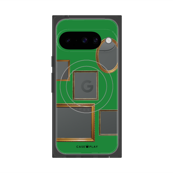 プレミアムスクエアケース with Pixelsnap［ Photo Frames - Green ］