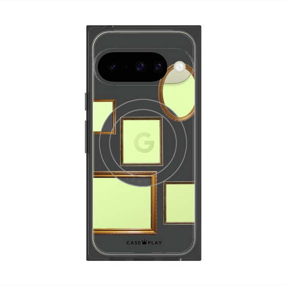 プレミアムスクエアケース with Pixelsnap［ Photo Frames - Gray ］