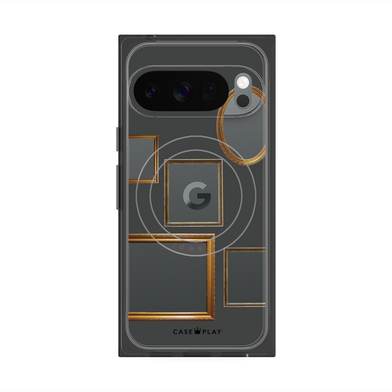 プレミアムスクエアケース with Pixelsnap［ Photo Frames - Gray ］