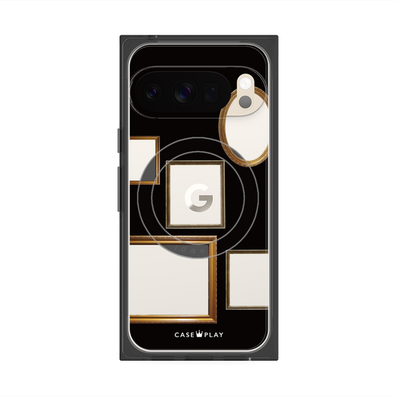 プレミアムスクエアケース with Pixelsnap［ Photo Frames - Black ］