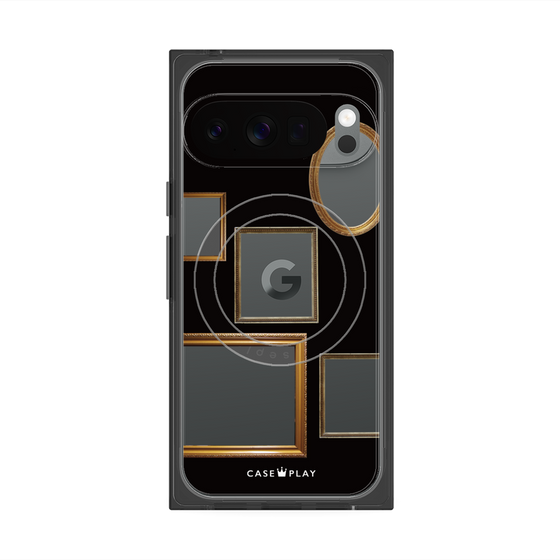 プレミアムスクエアケース with Pixelsnap［ Photo Frames - Black ］