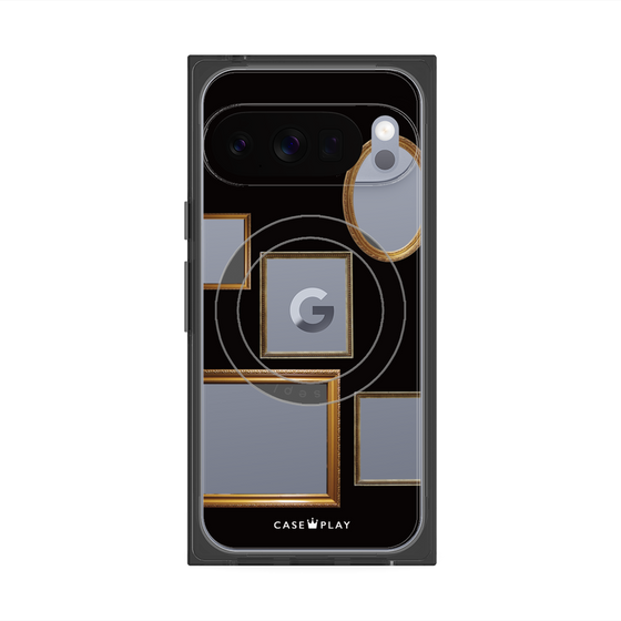 プレミアムスクエアケース with Pixelsnap［ Photo Frames - Black ］
