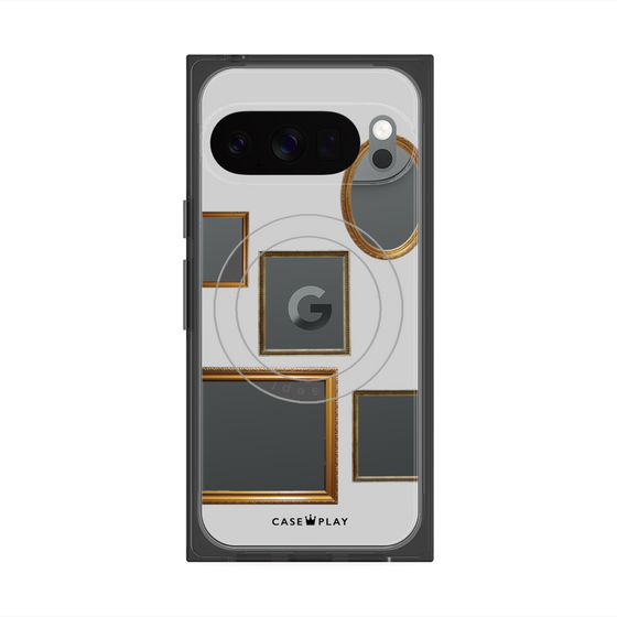 プレミアムスクエアケース with Pixelsnap［ Photo Frames - Light Gray ］