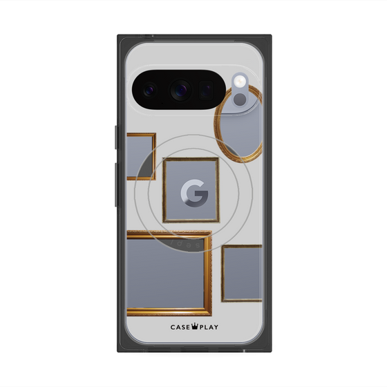 プレミアムスクエアケース with Pixelsnap［ Photo Frames - Light Gray ］