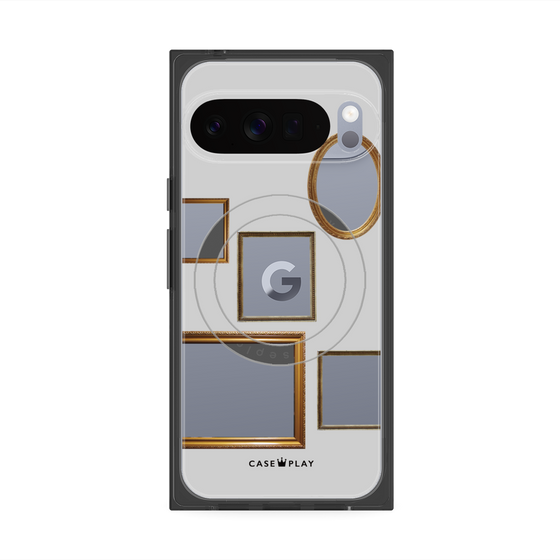 プレミアムスクエアケース with Pixelsnap［ Photo Frames - Light Gray ］