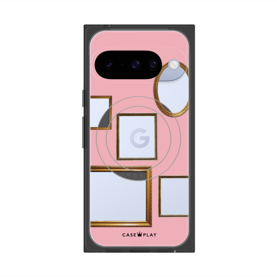 プレミアムスクエアケース with Pixelsnap［ Photo Frames - Pink ］