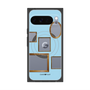 プレミアムスクエアケース with Pixelsnap［ Photo Frames - Light Blue ］