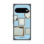 プレミアムスクエアケース with Pixelsnap［ Photo Frames - Light Blue ］