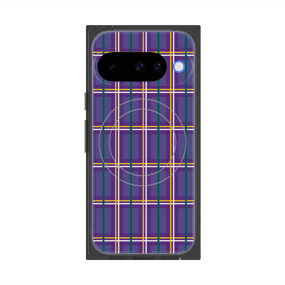 プレミアムスクエアケース with Pixelsnap［ Tartan Check - Purple ］