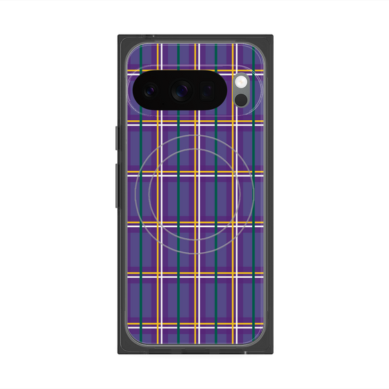 プレミアムスクエアケース with Pixelsnap［ Tartan Check - Purple ］