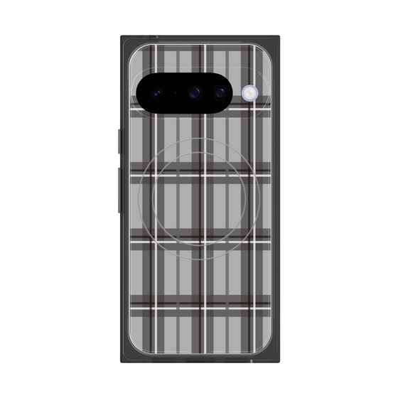 プレミアムスクエアケース with Pixelsnap［ Tartan Check - Gray ］