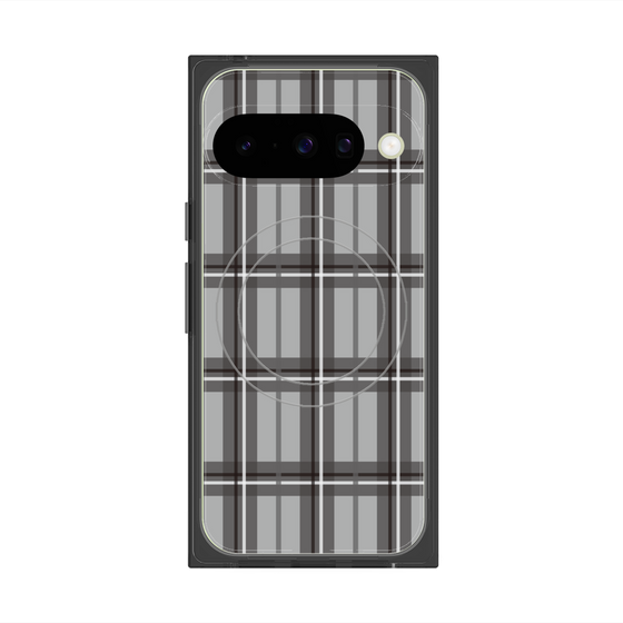 プレミアムスクエアケース with Pixelsnap［ Tartan Check - Gray ］